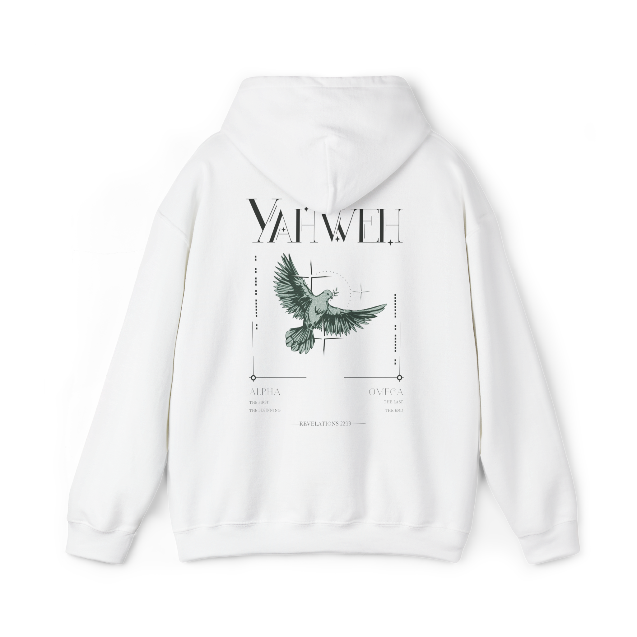 "YAHWEH" - White Hooded Sweatshirt